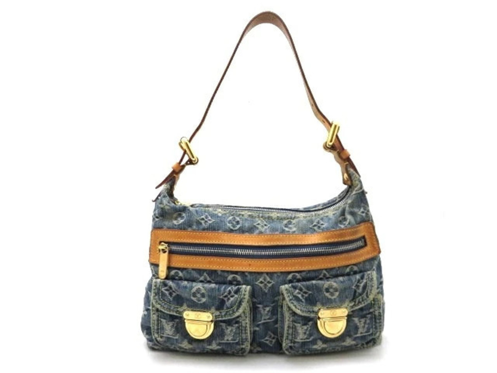 LOUIS VUITTON Baggy Shoulder Bag Monogram Denim Blue